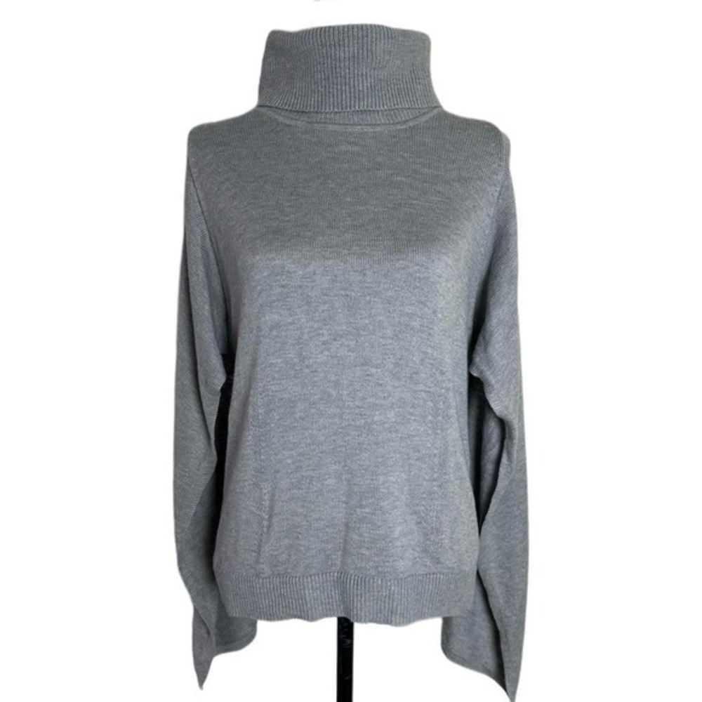 Banana Republic Poncho Turtleneck Sweater Layering Grey Womens Medium
